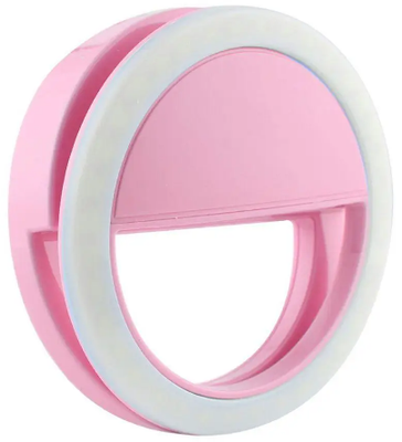 Селфі лампа для телефону LED Ring Pink 667-1 фото