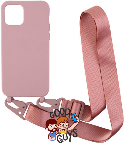 Чохол силіконовий з ремінцем Crossbody для iPhone X,Xs Pink sand 1193-11 фото