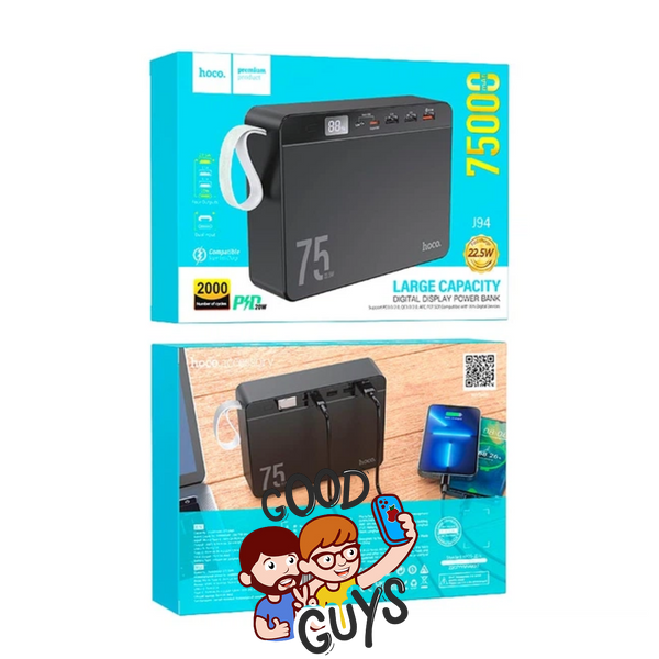 Power Bank Hoco J94 Overlord 22.5W fully compatible PD20W/QC/LCD/Lamp 75000mAh Black 4267-0 фото