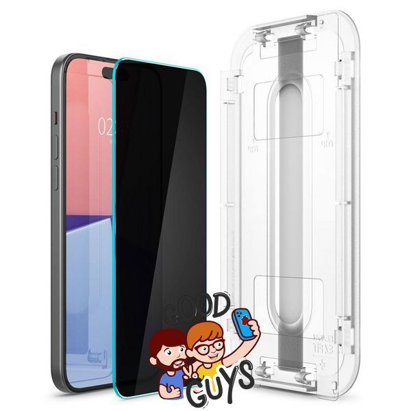 Скло Антишпигун Spigen GLAStR EZ FIt з рамкою для встановлення для iPhone 16 2923-5 фото