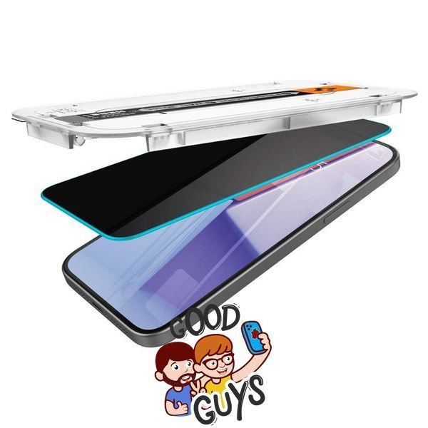 Скло Антишпигун Spigen GLAStR EZ FIt з рамкою для встановлення для iPhone 16 2923-5 фото