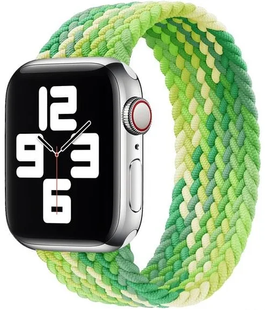 Ремінець нейлоновий Braided Solo Loop 42,44,45,46mm(10,11S),49mm(ultra 1-3S)Rainbow Green 1170-25 фото