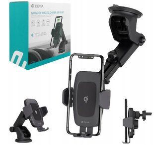 Автотримач для телефону DEVIA Navigation Wireless charger car mount 2059-0 фото