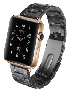 Ремінець бурштиновий для Apple Watch 38,40,41,42mm(10,11S)Black Marble 1168-9 фото