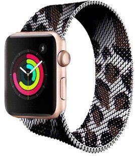 Ремінець Milanese Loop Apple Watch Magnetic 42,44,45,46,49mm Leopard White 278-44 фото