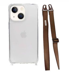 Чохол Armored з ремінцем Crossbody для iPhone 15 Brown 1820-19 фото