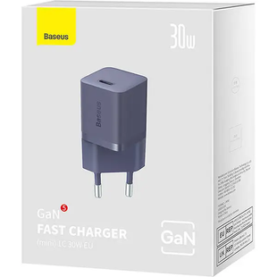 Адаптер BASEUS [USB-C] GaN5 Fast Charger (mini) 30W Deep Purple 2113-111 фото