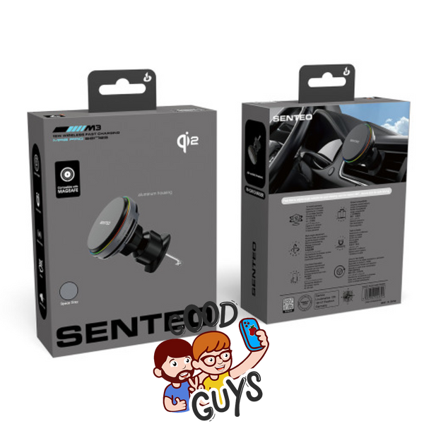 Магнітний автомобільний тримач Senteo M3 Qi2 Magnetic Wireless 15W Space Gray 4510-0 фото