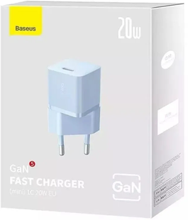Адаптер BASEUS [USB-C] GaN5 Fast Charger (mini) 20W Blue 2113-112 фото