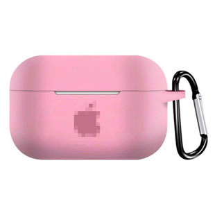 Чохол AirPods Pro з лого та карабіном Light Pink 268-34 фото