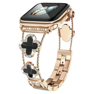 Ремінець Apple Watch Van Cleef 42,44,45,46mm(10,11S),49mm(ultra 1-3S) Black-Rose Gold 4543-2 фото