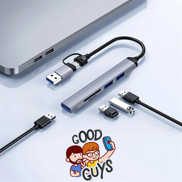 Адаптер WIWU [Wi-HB003] ZOLO 5in1 USB-C/USB3.0 to 2xUSB2.0+USB3.0+SD/MicroSD Gray 4336-0 фото