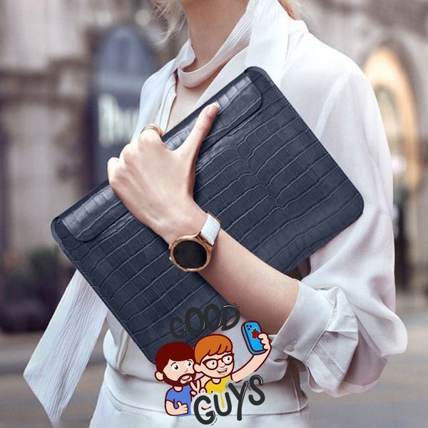 Конверт шкіряний WIWU Skin Croco Geniunie Leather Sleeve Series для MacBook Pro/Air 13" Blue 2221-1 фото