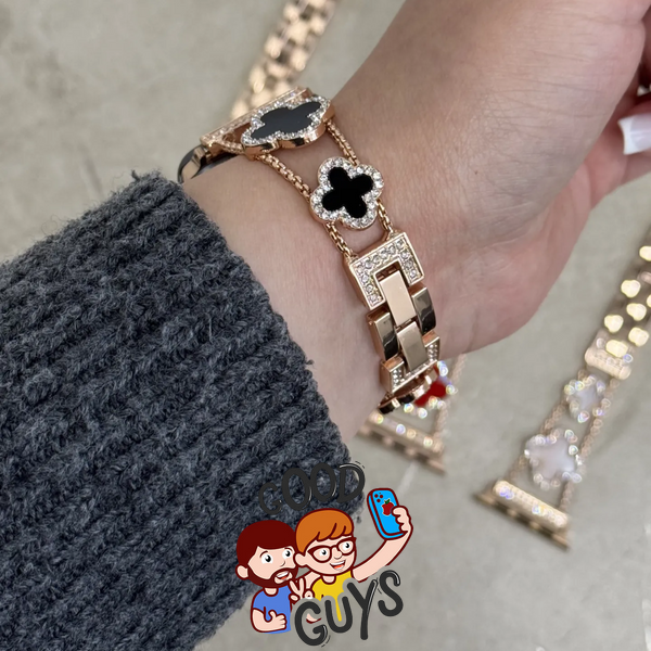 Ремінець Apple Watch Van Cleef 42,44,45,46mm(10,11S),49mm(ultra 1-3S) Black-Rose Gold 4543-2 фото