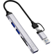 Адаптер WIWU [Wi-HB003] ZOLO 5in1 USB-C/USB3.0 to 2xUSB2.0+USB3.0+SD/MicroSD Gray 4336-0 фото 2