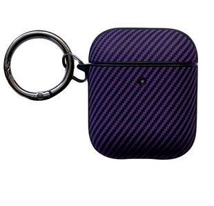 Чохол для AirPods 1/2 Silicone Carbon Carabines Deep Purple 3003-3 фото