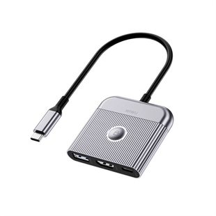 Адаптер Wiwu Wi-HB002 Docking Station 3in1 [USB-C to USB-C + HDMI + USB3.0] Gray 4337-0 фото
