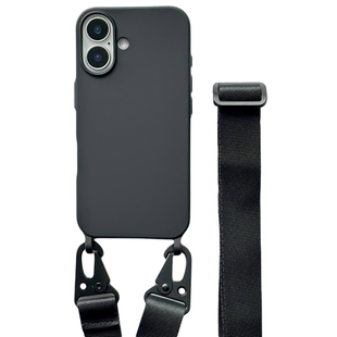 Чохол силіконовий з ремінцем Crossbody для iPhone 17 Black 4251-1 фото