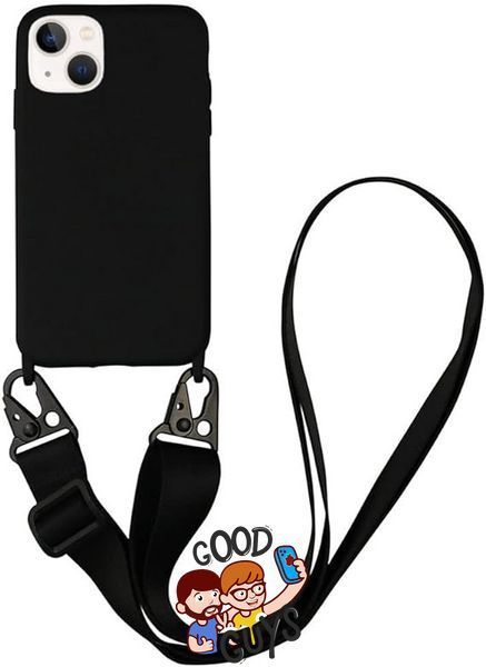 Чохол силіконовий з ремінцем Crossbody для iPhone 17 Black 4251-1 фото