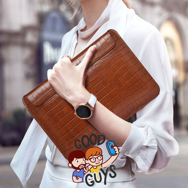 Конверт шкіряний WIWU Skin Croco Geniunie Leather Sleeve Series для MacBook Pro/Air 13" Brown 2221-2 фото