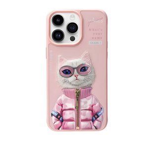 Чохол Nimmy Case AnimalZip для iPhone 14 Pro Max Pink Cat 2620-0 фото