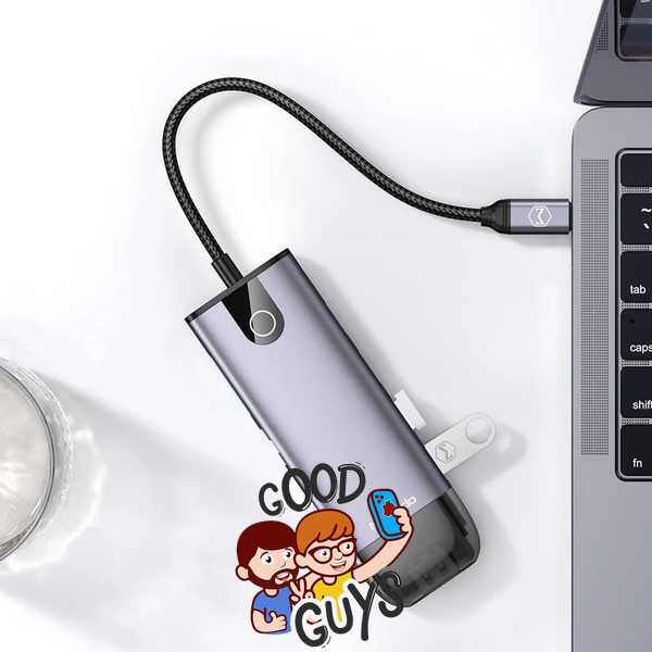 Адаптер McDodo [HU-7420] 10in1 USB-C to 2*USB3.0+2USB2.0+VGA+HDMI+RJ45+SD/MicroSD+PD 100W Gray 4338-0 фото
