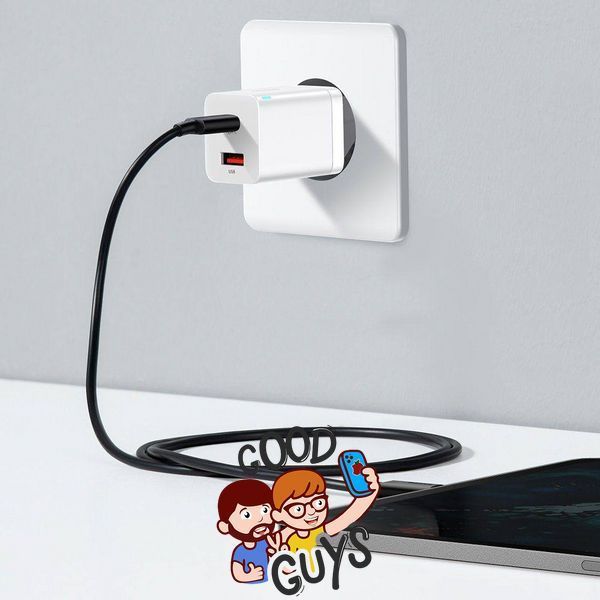 Зарядний пристрій BASEUS [USB+USB-C] Super Si Pro Quick Charger 30W 3A White 2778-0 фото
