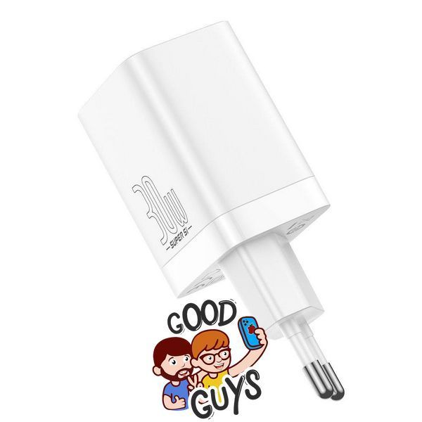 Зарядний пристрій BASEUS [USB+USB-C] Super Si Pro Quick Charger 30W 3A White 2778-0 фото