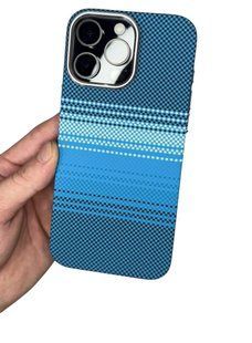 Чохол Carbon Pattern MagSafe для iPhone 16 Pro Max Blue 3114-9 фото