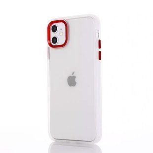 Чохол Crystal Guard для iPhone 11 White-Red 329-7 фото