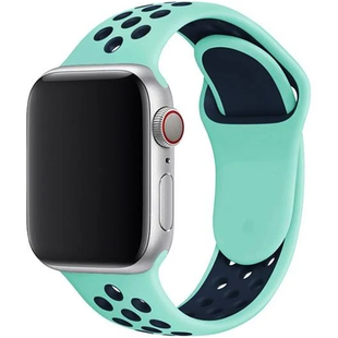 Ремінець Sport Band Nike 42,44,45,46mm(10,11S),49mm(ultra 1-3S)Sea Blue - Black 284-1 фото