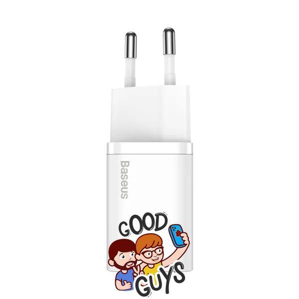 Комплект BASEUS [Адаптер USB-C+Кабель Type-C] Super Si Quick Charge 25W White 2779-0 фото