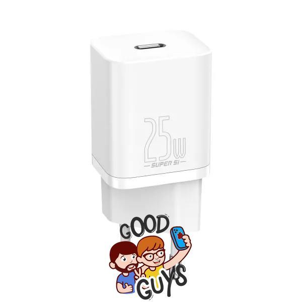 Комплект BASEUS [Адаптер USB-C+Кабель Type-C] Super Si Quick Charge 25W White 2779-0 фото