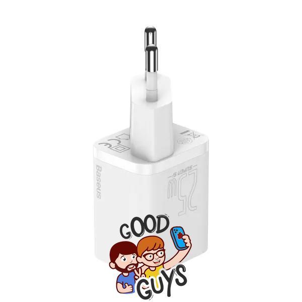 Комплект BASEUS [Адаптер USB-C+Кабель Type-C] Super Si Quick Charge 25W White 2779-0 фото