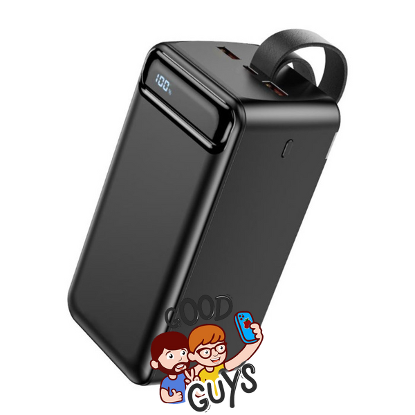 Power Bank Aspor AUTO-ID 50000mAh (4USB/Micro/Lightning/Type-C) з ліхтариком Black 2350-0 фото