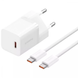Комплект Baseus [Адаптер Type-C + Кабель Type-C] GaN5 Mini 30W Fast Charger White 4451-1 фото 1