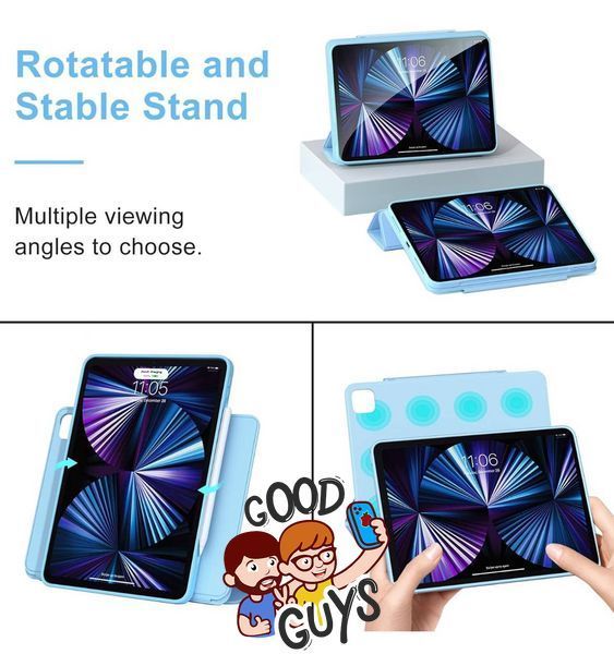 Чохол Comma дляiPad Air 13" (2024) / iPad Air 13" (2025) 360 Rotation Case with Pen Holder Series Blue 2762-2 фото
