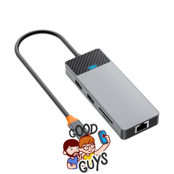 Адаптер Wiwu [A923RPT] Linker 9in1 USB-C to USB-C+2xUSB2.0 +2xUSB3.1+ SD/Micro SD+RJ45+PD 100W Gray 4340-0 фото