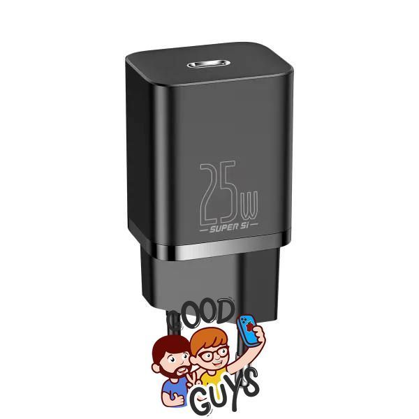 Комплект BASEUS [Адаптер USB-C+Кабель Type-C] Super Si Quick Charge 25W Black 2779-1 фото