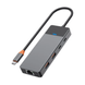 Адаптер Wiwu [A923RPT] Linker 9in1 USB-C to USB-C+2xUSB2.0 +2xUSB3.1+ SD/Micro SD+RJ45+PD 100W Gray 4340-0 фото 1