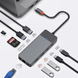 Адаптер Wiwu [A923RPT] Linker 9in1 USB-C to USB-C+2xUSB2.0 +2xUSB3.1+ SD/Micro SD+RJ45+PD 100W Gray 4340-0 фото 5