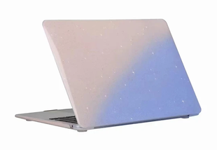 Накладка MacBook HardShell Case 13.6 Air (A2681) 2022 / 13.6 Air (A3113) 2024 / 13.6 Air (A3240) 2025/ 13.6 Air (A3449) 2026Glitter Pink Sand-Lilac / Градієнт рожево-голубий з блискітками 1436-32 фото