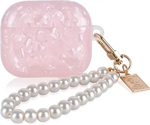 Чохол Jewelry для AirPods 1/2 з карабіном Pink 2301-2 фото
