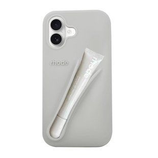 Чохол Lipstick case Rhode з місцем для блиску для iPhone 16 Grey (блиск у комплекті) 2784-3 фото