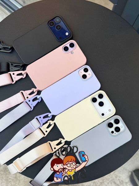 Чохол силіконовий з ремінцем Crossbody для iPhone 17 Pro Stone 4252-0 фото