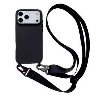 Чохол силіконовий з ремінцем Crossbody для iPhone 17 Pro Black 4252-1 фото