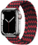 Ремінець нейлоновий Braided Solo Loop 38mm,40mm,41mm,42mm(10,11S)Rainbow Black - Red 1171-16 фото
