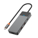 Адаптер WIWU [A721HD] Linker 7in1 USB-C to USB-C+2xUSB3.1+HDMI+SD/MicroSD+PD 100W Gray 4342-0 фото 1