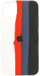 Чохол Rainbow Silicone Case iPhone 11 Blue-Red-White 1099-4 фото