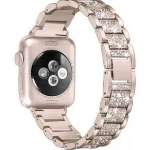 Ремінець SWAROVSKI STEEL BAND for Apple Watch 42,44,45,46mm(10,11S),49mm(ultra 1-3S) Retro Gold 1607-4 фото